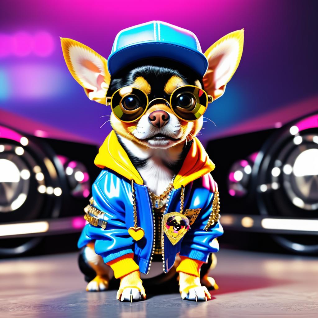 Gangster Chihuahua in Hip-Hop Style