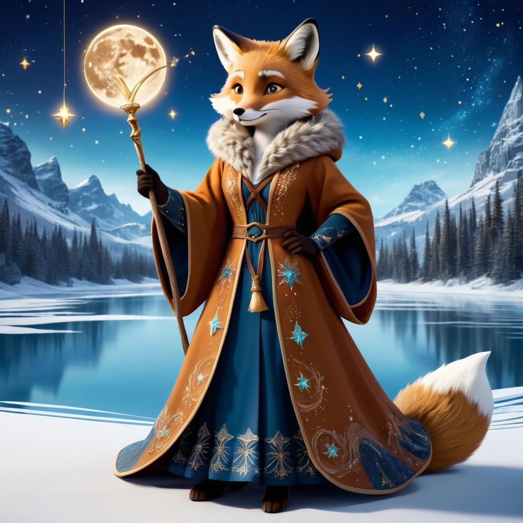 Magical Fox Hermione in a Starry Scene