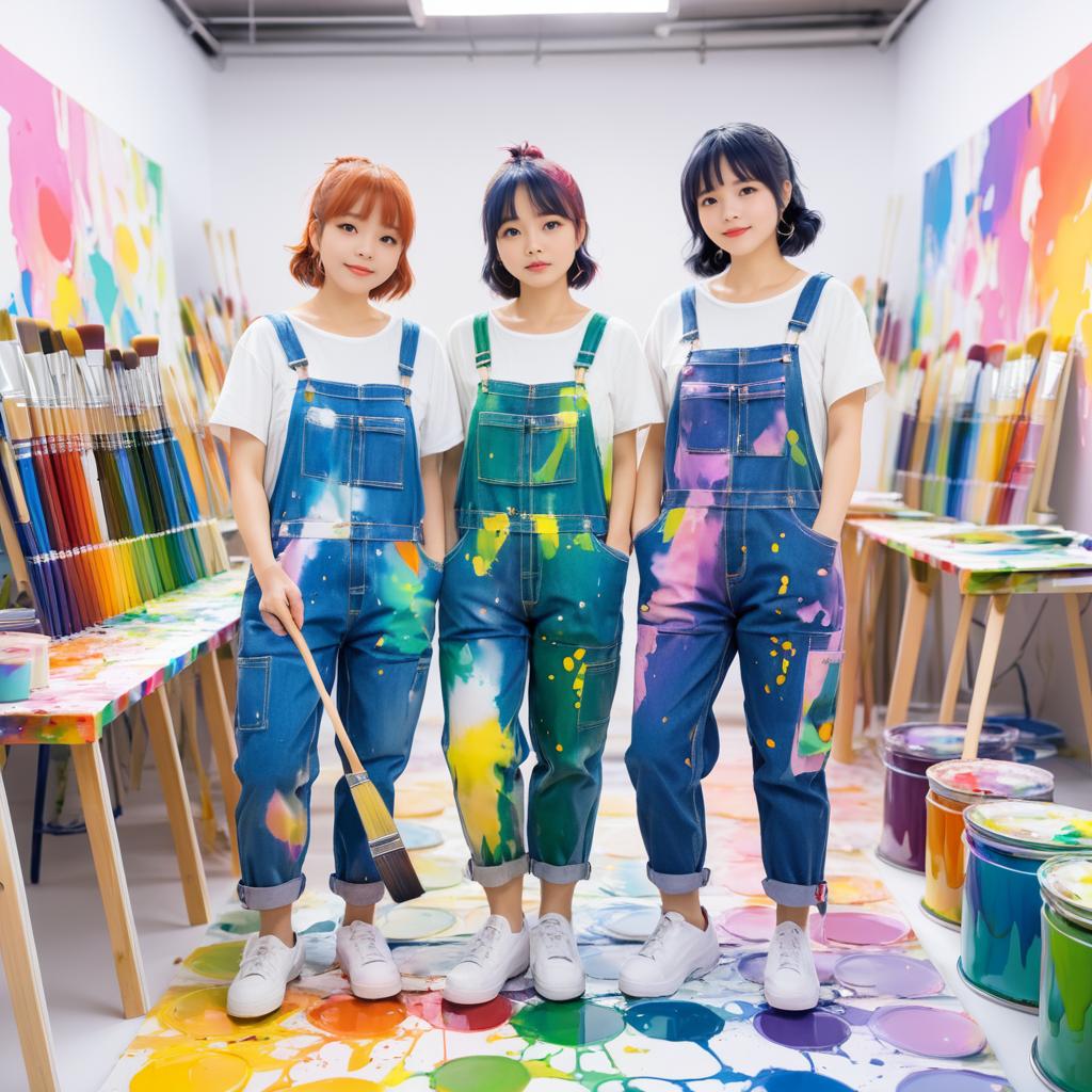 Artists in a Colorful Anime Studio