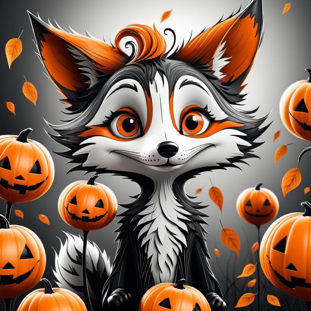 Whimsical Fox Sending Love in Autumn