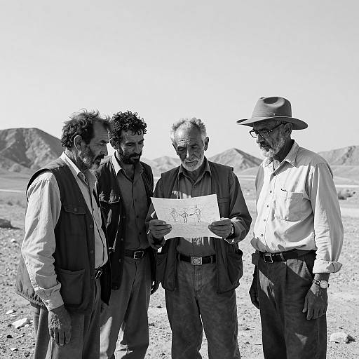 Desert Portrait: Four Men in Focus