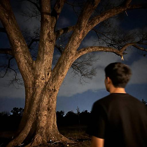 Mysterious Tree Creature at Night