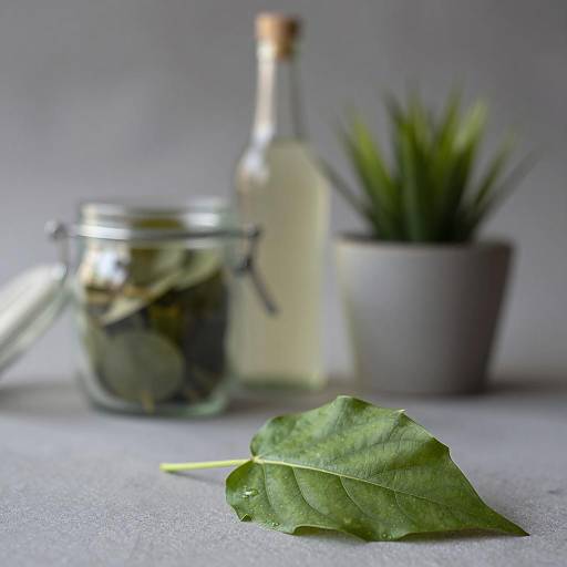 Realistic Still Life with Focused Plants