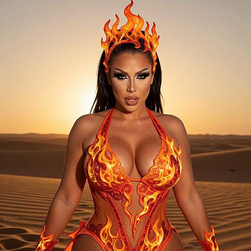 Fiery Diva in Desert Sunset
