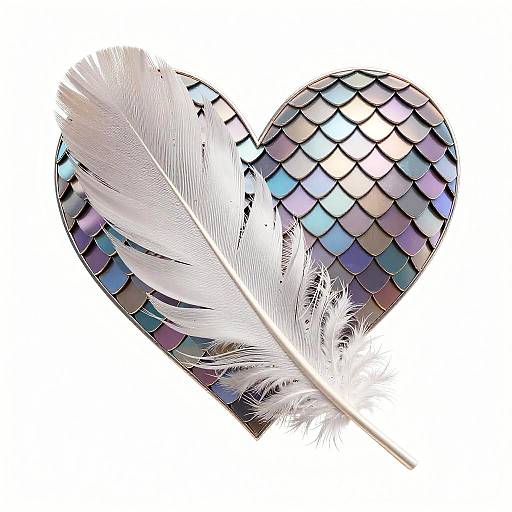 Futuristic Feather and Heart Scales