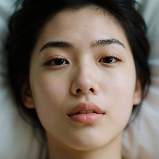 Close-up Portrait of Young Woman with Wet Skin
