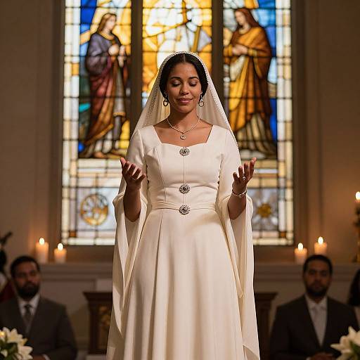 Radiant Female Worship Leader Scene