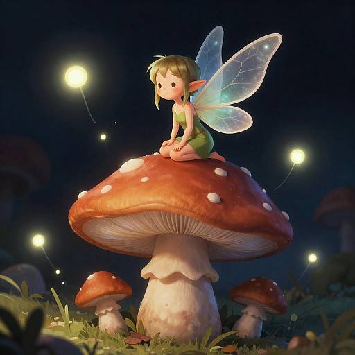 Mischievous Faerie on Giant Toadstool