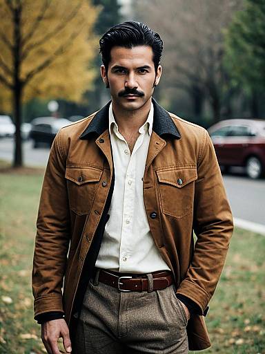 Stylish Man's Outdoor Costume Portrait