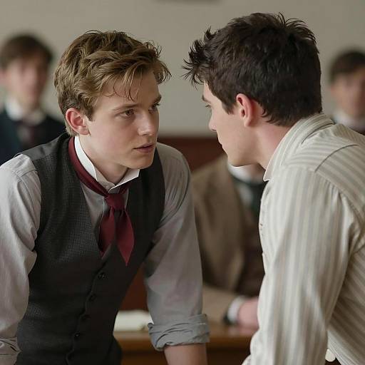 Intense Gaze Between Two Young Men