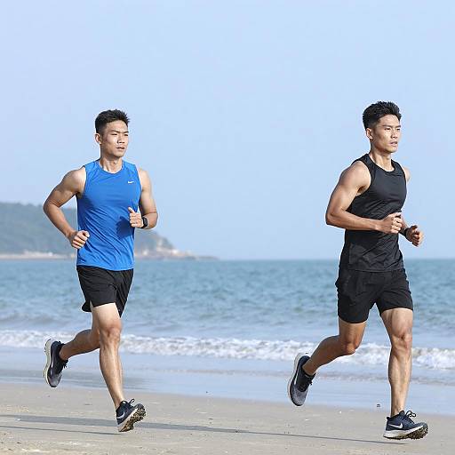 Dynamic Duo Running on the Beach