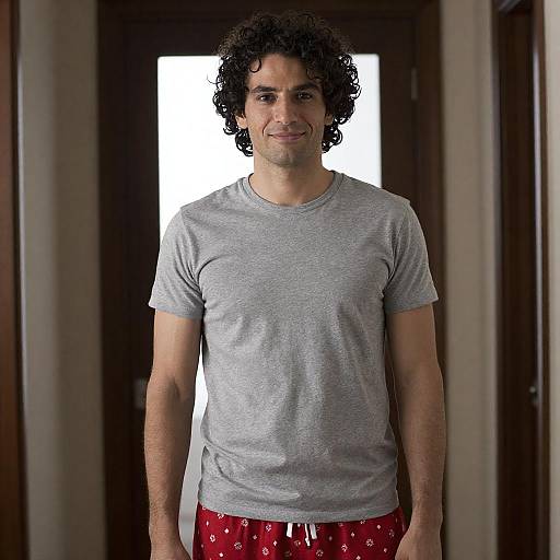 Backlit Portrait: Man in Red Pajamas