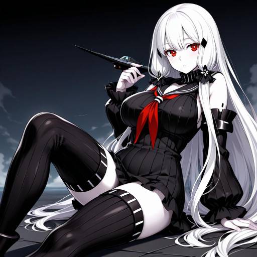 Illustration of Aircraft carrier water oni, kantai collection in the style of Umyonge (lkakeu)