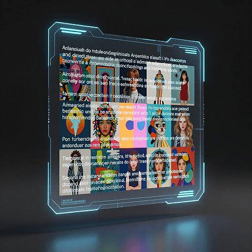 Futuristic AI Art Description Interface