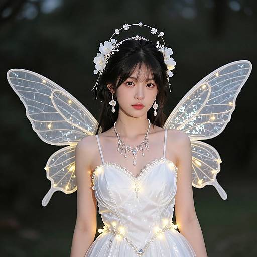 Realistic Fairy Light Costume Portrait
