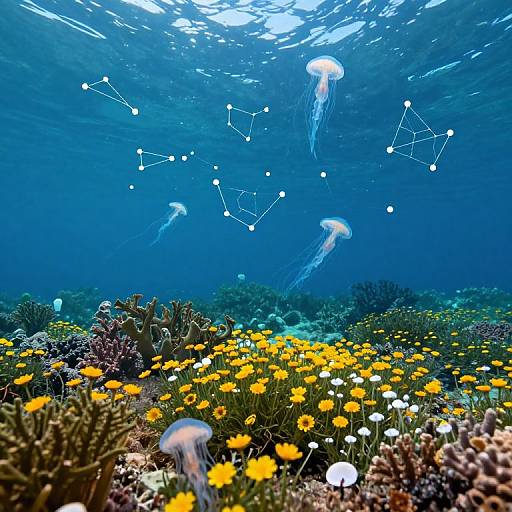Inverted Ocean Sky with Jellyfish