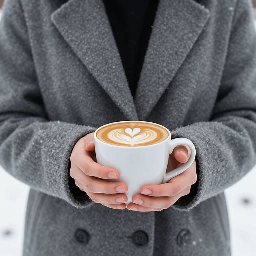 Cozy Winter Latte with Heart Art