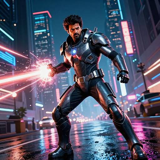 Rajinikanth in Futuristic Cyberpunk Battle Suit