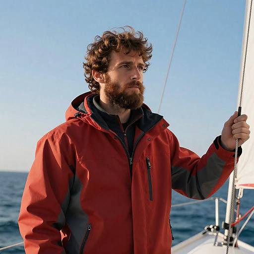 Bearded Sailor Portrait on Deck