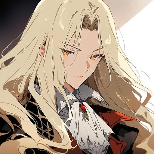Illustration of Alucard (castlevania), castlevania (series) in the style of Nonoyama