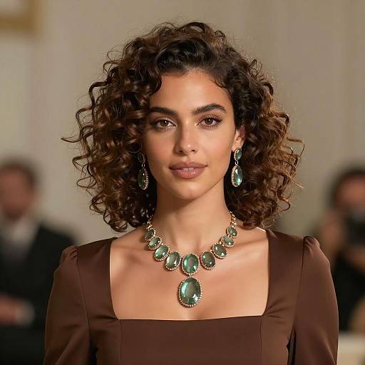 Elegant Ash Brown Curly Hair Portrait