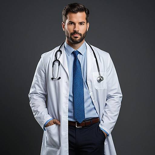 Confident Male Doctor in White Lab Coat