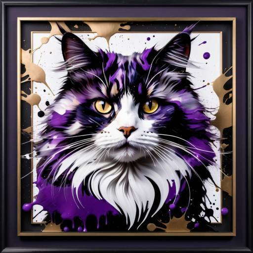 Dynamic Cat Portrait with Artistic Flair Dynamic Cat Portrait with Artistic Flair