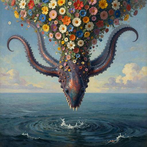 Surreal Kraken Flower Explosion