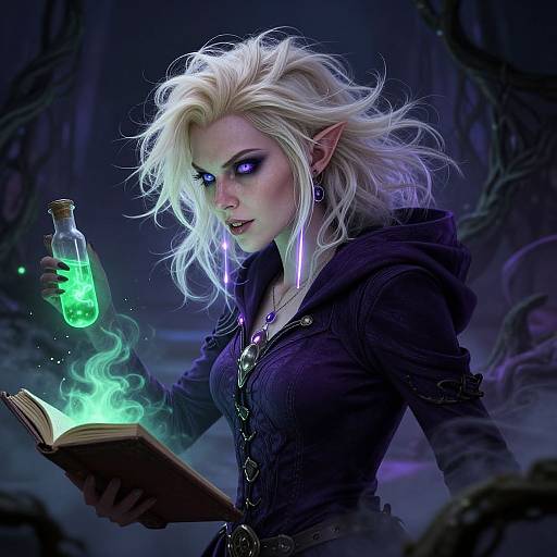 Elven Acid Sorceress in Purple