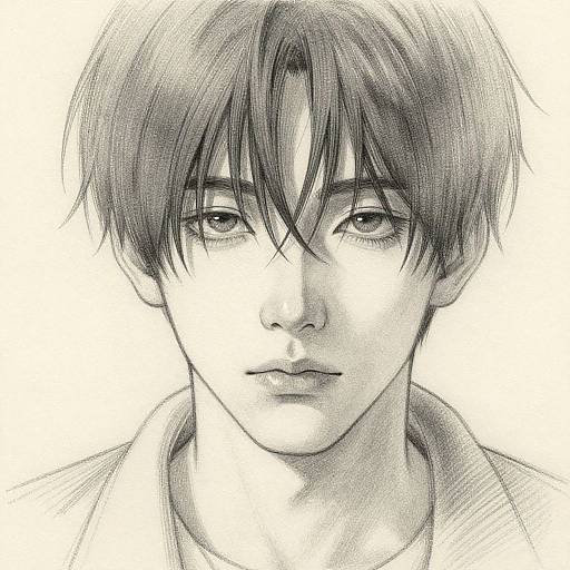 Contemplative Anime Face Sketch