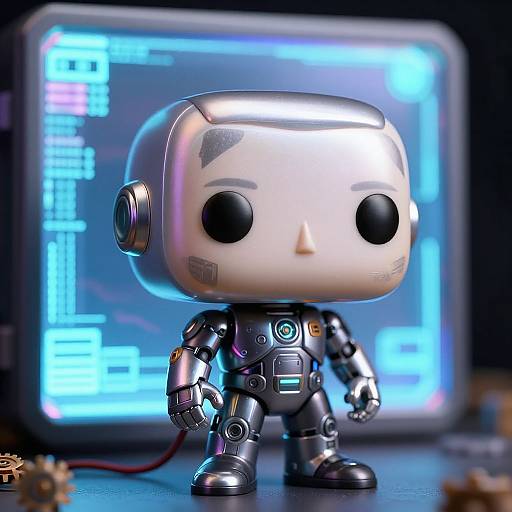 Cybernetic AI Funko Pop Close-Up