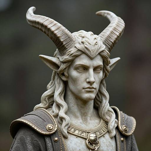 Horned Male Mythical Creature Statue
