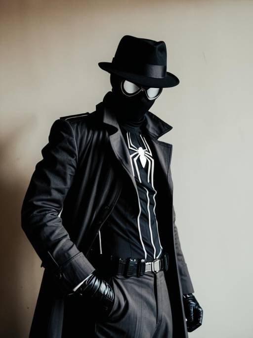 Man in Spider-Man Noir Cosplay
