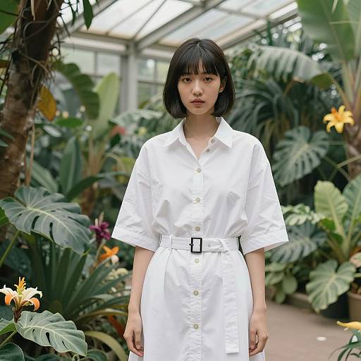 Fashionable Portrait in a Botanical Garden
