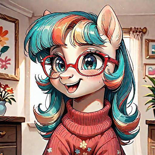 Cheerful Pony in Comfy Sweater