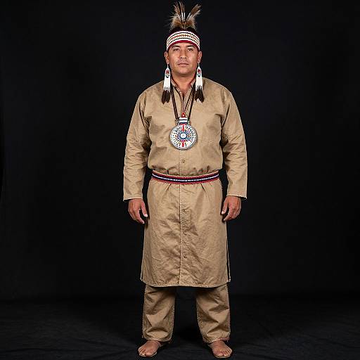 Native American Man in Traditional Costume