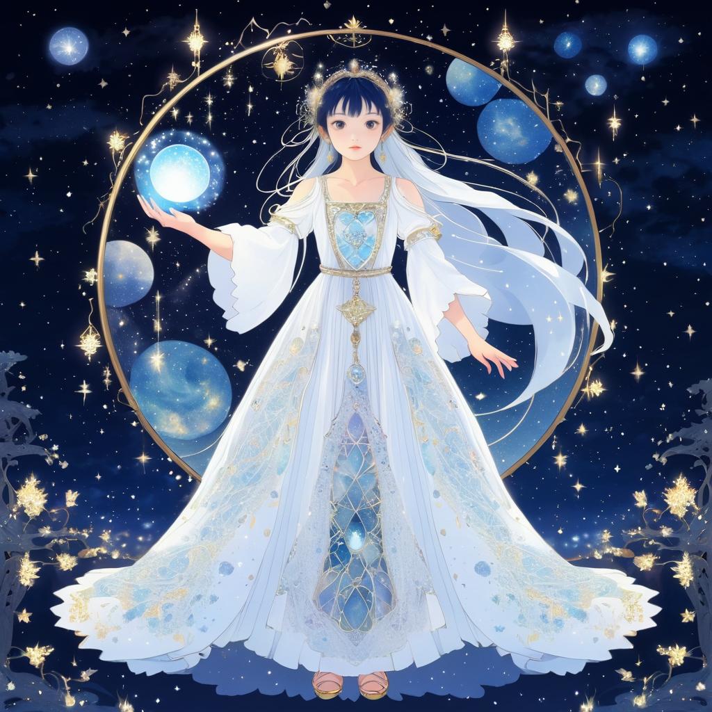 Celestial Seer Under Starry Night