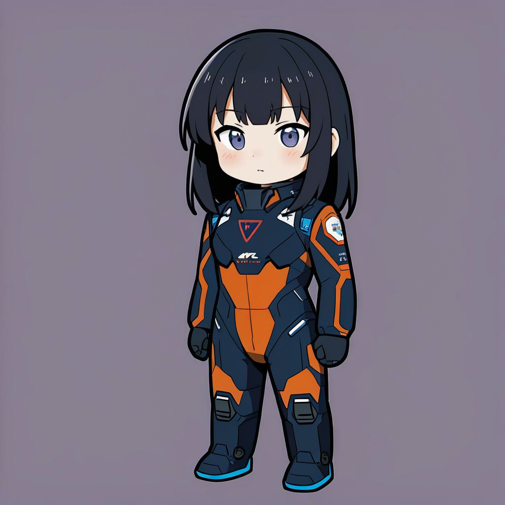 Chibi Ace Pilot in Twilight Background