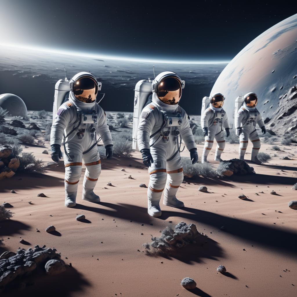 Astronauts Landing on a New Planet