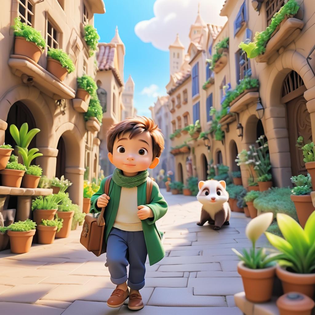 Brave Boy's Magical City Adventure