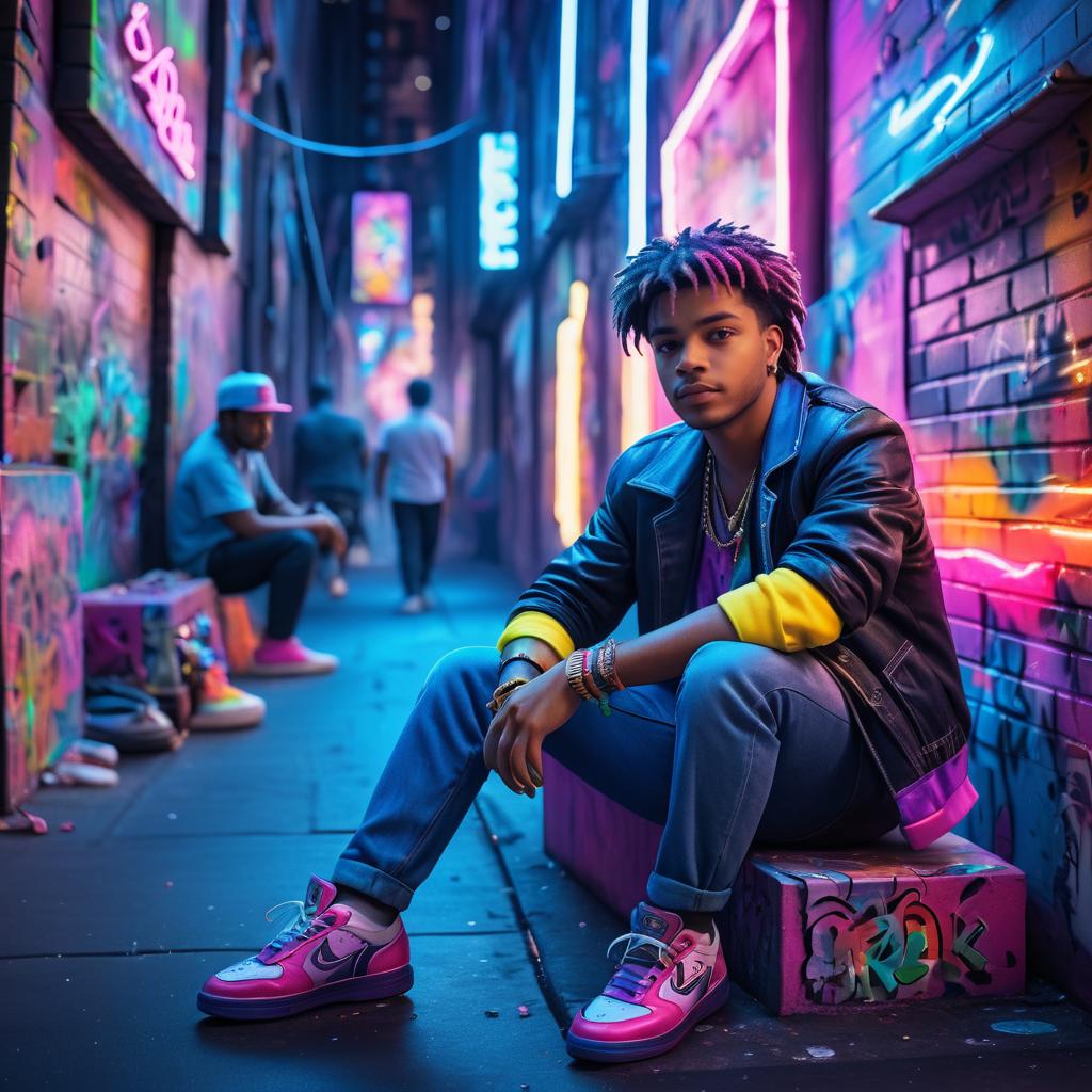 Vibrant Young Man in 1980s NYC