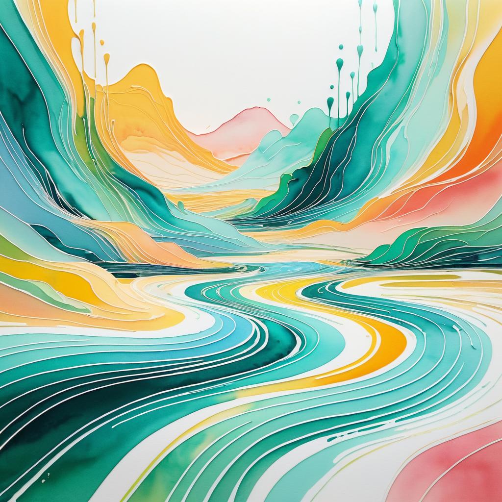 Fluid Organic Abstract Landscape Art