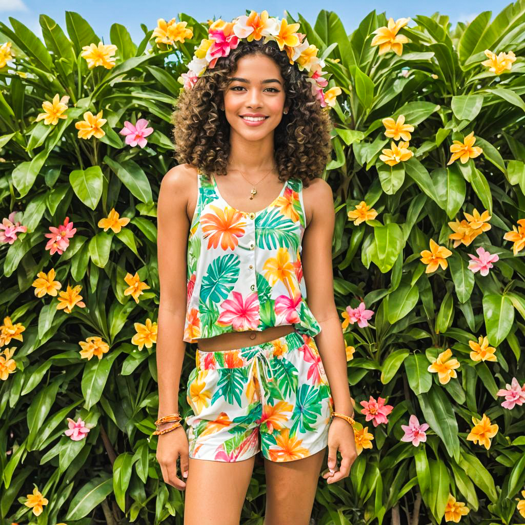 Vibrant Teen in Hawaiian Paradise