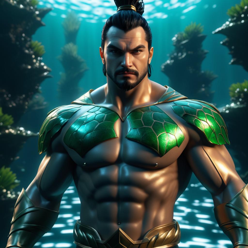 Hyperrealistic Aquaman-Namor Character Fusion