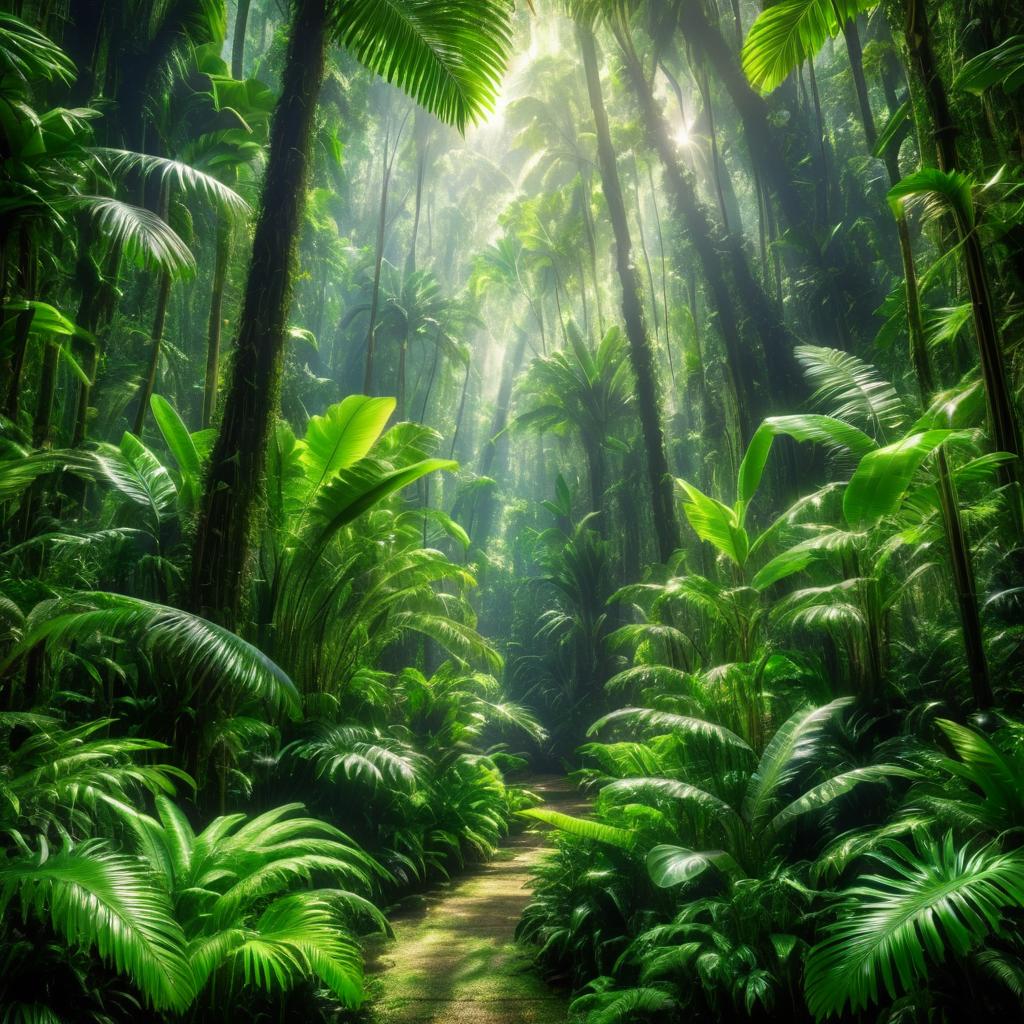 Lush Jungle Atmosphere with Dappled Light