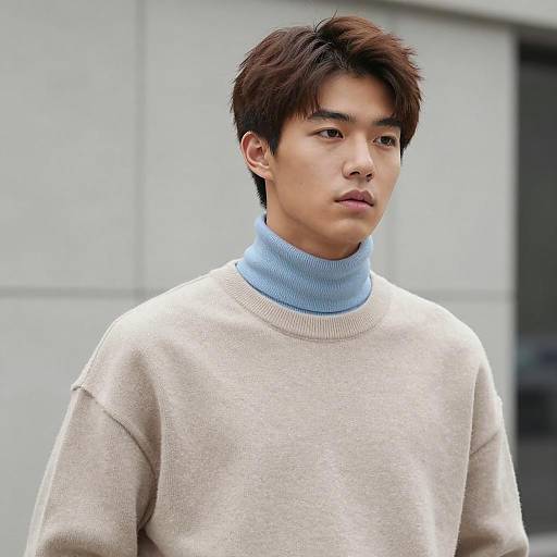 Photorealistic Young Asian Man in Fashion