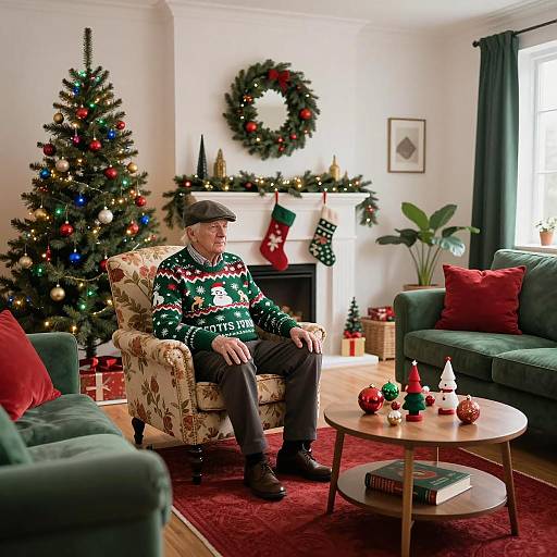 Cozy Christmas Living Room Scene