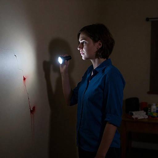 Mysterious Woman in Dimly Lit Room