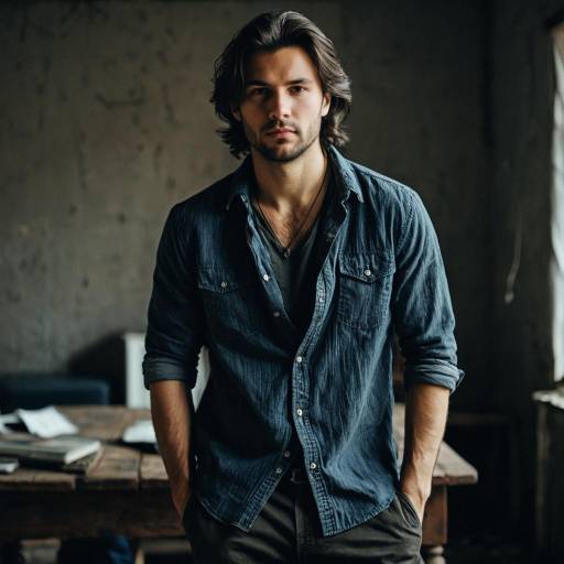 Casual Rugged Man with Unkempt Hair