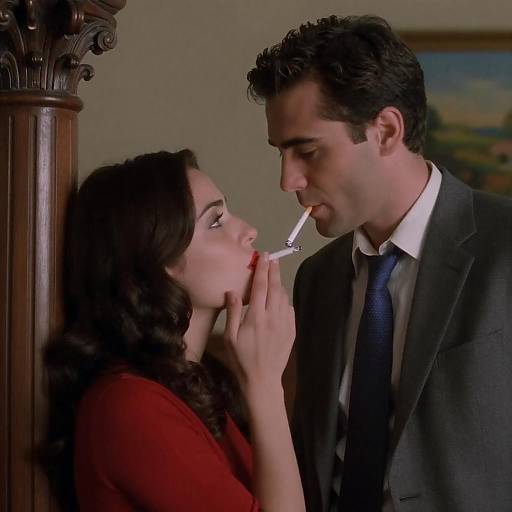 Intense Cigarette Moment Between Lovers